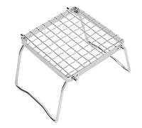 SHUAIGUO Mini Portable PLACHING Campfire Grill, Rack en Argent en Acier Inoxydable, 6,3 "de Diamètre, Compact 1" plié, Lourd pour Le Camping Extérieur et Le Backpacking