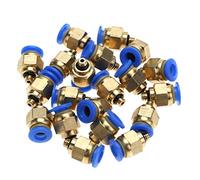 SHUAIGUO Pièce d'air 4 Mm Rapitements Rapides Pneumatiques, Connecteur Push-in de Filetage Mâle, Matériau Métallique, Haute Pression, Connexion Rapide pour Tuyau PU/Nylon 4 Mm (PC4-M5 20PC)