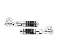 SHUAIGUO Pied Rest, Pair Motorcycle Foot Pegs Reclamp Foot Recask Rubber Metal 1in (Couleur en Acier Inoxydable)