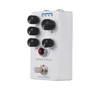 SHUAIGUO SUPER DELAY Pédale d'effets de retard pour guitare mixte/temps/taux/répétitions/bouton 4 modes DC 9 V 6,35 mm Interface d'entrée/sortie pour guitare électrique avec True Bypass
