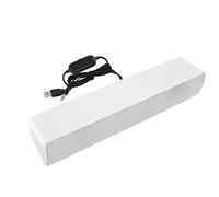 SHUAIGUO USB Wired Stereo Soundbar Music Player, Bass Surround Box avec Entrée 3,5 Mm, Portable pour PC, Téléphones Portables, Puissance USB Pratique (Blanc)