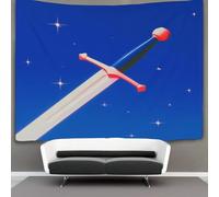 SHUAIOIN Épée de chevalier 3D Effet Art Mural Tapisserie Murales Décoration Murale En Tissu Pour La Décoration De Chambre À Coucher, Décorations Murales, Art Mural, Nappes Tapisseries 150cmx200cm