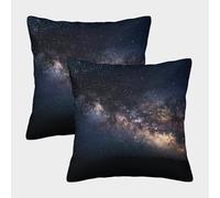 SHUAIOIN Espace Housse De Coussin Ensemble De 2 Cosmos Housse De Coussin Décorative Confort Et Douceur Garantis Housses De Coussin pour Canapé-lit 45x45cm