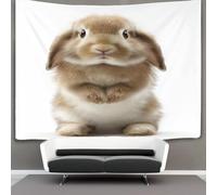 SHUAIOIN Lapin 3D Effet Tapisserie Art Mural Murales Tapisserie Murale Tissu Pour Chambre Salon Serviette De Plage Tenture Murale 180cmx230cm