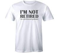 SHUANG YUE Short Sleeve?I'm Not Retired I'm a Professional Grandpa T-Shirt for Men?Top Sweatshirt T-Shirt White S