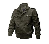 Shuanghao Blouson Aviateur Homme Coton Chaud Hiver RandonnéE Escalade Zipper Veste Militaire Bombers Cargo Homme ExtéRieur Manteau Coupe-Vent Travail VêTements D’ExtéRieur Multipoche Armée Verte XL