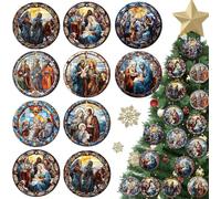 Shuanghao Bois Ornements de Noël Suspendre Sapin Décorations Fêtes Halloween Pendentif Cadeau Jésus Religieux Vacances Embellissement Fenêtre Maison Chambre Intérieures Extérieures Artisanat Déco