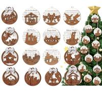 Shuanghao Bois Ornements de Noël Suspendre Sapin Décorations Fêtes Halloween Pendentif Cadeau Jésus Religieux Vacances Embellissement Fenêtre Maison Chambre Intérieures Extérieures Artisanat Déco