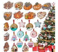 Shuanghao Bois Ornements de Noël Suspendre Sapin Décorations Fêtes Halloween Pendentif Cadeau Jésus Religieux Vacances Embellissement Fenêtre Maison Chambre Intérieures Extérieures Artisanat Déco