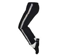Shuanghao Costume Pantalon Adulte Enfant Halloween Noël Carnaval Concert Fête Cosplay Danse Rétro Hommes Femmes Jeunes Filles Unisexe Noir Pantalon+Paillettes Chaussettes(H:155-165CM,Taille:69-74CM)