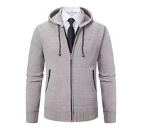 Shuanghao Homme Automne Hiver Pull Sweater Chandail Tricot Sweatshirt à Capuche Hoodie Cardigan Pullover Manteau Jacket Blousons Coat Gilet en Maille Chaud Polaires Doublé Large Homme M (Hoodie)