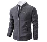 Shuanghao Homme Automne Hiver Pull Sweater Chandail Tricot Sweatshirt Cardigan Pullover Manteau Jacket Blousons Coat Veste en Chaud Polaires Doublé Large pour Homme M （Col Roulé Zippé）