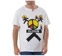 Shuanghao Homme Femme OLODUM Tee-Shirts Adulte Unisex Halloween Noël Carnaval Concert Cosplay Danse Rétro Déguisement Peace Anti War Loisirs Lâche Mode Costume Tops Sweat Coton Blancs Tee-Shirt