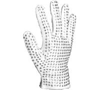 Shuanghao Rétro Punk Gants Blanc-Carnaval Concert Danse Costume Accessoires, Homme Femme Déguisement Accessoires Paillettes à la main Gants 1PS Adultes(Right M-L)