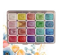 Shuangliao Ensemble Peinture Aquarelle 20 Couleurs | Peintures Aquarelles À Paillettes Minérales Nacrées | Bac Portable De Voyage pour Les Débutants en Peinture Aquarelle pour Les Artistes