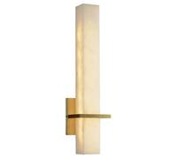 SHUANGZ Applique Murale En Laiton Et Albâtre Naturel, Style Moderne Et Luxueux, Finition Pierre Espagnole, Or/noir, Luminaire D'intérieur Avec Bande LED À Intensité Variable
