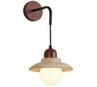 SHUANGZ Applique Murale Moderne En Travertin Jaune, Luminaire D'intérieur Avec Base En Bois, Idéale Pour La Salle De Bain, Le Salon, La Chambre Ou Le Couloir. Style Simple