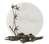 SHUANGZ Applique Murale Ronde En Marbre Blanc,Style Vintage Français,LED, Câblée,Pour Salle À Manger, Escalier,Chambre Ou Salle De Bain (1 Pièce)