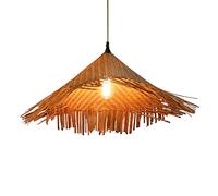 SHUANGZ Lampe Tissée Vintage en Bambou Lustre en Bambou 1 Lumière Abat-Jour Weave Suspension Lampe Suspendue De Décoration De Plafond pour Salle À Manger Cuisine Chambre Foyer