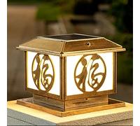 SHUANGZ Luminaire Solaire D'extérieur Poteaux De Jardin LED Étanches, Lampe De Colonne D'extérieur Square Fence 3 Couleurs À Intensité Variable Luminaire De Lampe De Poteau Vintage en Aluminium