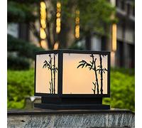 SHUANGZ Luminaire Solaire Imperméable À l'eau Villa Gate Jardin Pilier Lumière Lampadaires Antirouille Luminaire Extérieur, avec Support De Pilier pour Jardin, Terrasse, Allée (1 Paquet, Noir)