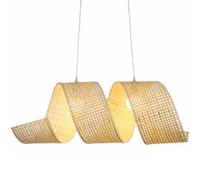 SHUANGZ Lustre En Bambou Pour Véranda, Abat-jour En Osier En Forme De Spirale, Lanternes Décoratives Suspendues À 2 Lumières Pour Restaurant, Éclairage De Plafond Tissé À La Main À 1 Niveau