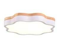 SHUANGZ Plafonnier en Bois Macaron avec Accent Bois, Panneau Lumineux Luminaires De Plafond À Intensité Variable Tricolore Économie D'énergie 36 W 3 500 LM pour Chambres, Bureaux