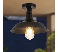 SHUANGZ Plafonnier Extérieur Étanche Luminaires Suspendus À Lumière Simple Plafonnier À Abat-Jour Finition Noire Luminaire Semi-encastré Intusrial Plafonnier De Balcon De Lumière