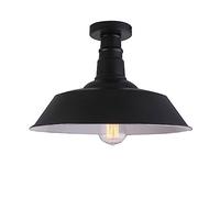 SHUANGZ Plafonnier Industriel Rétro Plafonnier Semi-encastré Chambre À Coucher Luminaire De Ferme Finition Noire, Lustre pour Couloir, Chambre, Salle À Manger, Entrée, Foyer