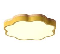 SHUANGZ Plafonnier Minimaliste, Base En Bois, Cadre En Métal, Luminaires Modernes À Intensité Variable, Lustre De Style Nordique Pour Chambre, Salle À Manger Et Couloir.