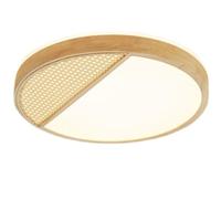 SHUANGZ Plafonnier Minimaliste En Bois Encastré, Lampe De Plafond LED À Intensité Variable Pour La Protection Des Yeux Dans La Chambre Éclairage Décoratif Pour Couloir Avec Télécommande