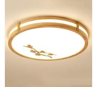 SHUANGZ Plafonnier Moderne Corps De Lampe En Bois Installation Facile, Lampe De Plafond LED À Intensité Variable, Plafonnier Encastré LED, Pour Chambre Principale Et Salon, 38 W, 50 Cm