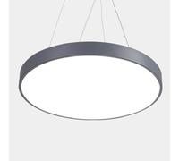 SHUANGZ Suspension LED Minimaliste Gris Rond Ultra-mince 4,8 Cm Blanc Froid 6500K, Hauteur Réglable Pour Salle À Manger Ou Bureau