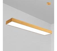 SHUANGZ Suspension Linéaire LED Design En Métal Imitation Bois Plafonnier Pour Salle À Manger, Idéal Pour Salon Et Chambre À Coucher Avec Hauts Plafonds, Diamètre 60 Cm