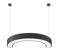 SHUANGZ Suspension Linéaire Noir Et Blanc Plafonnier Semi-circulaire Lampe De Bureau, Sans Scintillement, Non Dimmable Lustre LED À Lumière Blanche