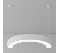 SHUANGZ Suspension Linéaire Noir Et Blanc Plafonnier Semi-circulaire Lampe De Bureau, Sans Scintillement, Non Dimmable Lustre LED À Lumière Blanche