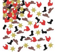 ShuanQ Lot de 120 confettis de cowboy occidentaux - Thème cowboy d'anniversaire, fête prénatale, révélation du sexe du sexe - Décoration de fête sauvage West pour loisirs créatifs