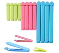 SHUBEIEUMI 12 Pièces Pince Sachet Alimentaire, 7/11/16 cm Fermeture Sachet Alimentaire, Clip Fermeture Sachet, Clip Fermeture Cuisine Réutilisable pour Emballage Cuisine Bonbons Snack