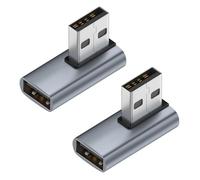 SHUBEIEUMI 2 Pièces Adaptateur USB 3.1 90 Degrés, Adaptateurs OTG d'angle USB, 90 Degrés à Angle Droit Mâle à Femelle Adaptateur, USB Coupleur pour PC, Ordinateur Portable,Encore(Droites)