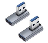 SHUBEIEUMI 2 Pièces Adaptateur USB 3.1 90 Degrés, Adaptateurs OTG d'angle USB, 90 Degrés à Angle Droit Mâle à Femelle Adaptateur, USB Coupleur pour PC, Ordinateur Portable, Téléviseur et Plus Encore