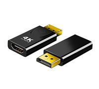 SHUBEIEUMI Adaptateur DisplayPort vers HDMI, 2 Pack 4K DP Mâle vers HDMI Femelle Adaptateur, Adaptateur 4K 60hz DP vers HDMI avec Ordinateur De Bureau/Pc De Bureau/Pc/Moniteur/HDTV