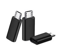 SHUBEIEUMI Adaptateur USB C à Micro USB 3 Pièces, Adaptateur Type C Femelle Micro USB Male, 2.4A Chargement Rapide pour PC, Samsung, Huawei, etc (Noir)
