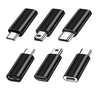 SHUBEIEUMI Adaptateurs USB C Lot de 6, Adaptateur USB C vers Micro USB, USB C vers Mini USB, Adaptateur Micro USB vers USB C Compatible avec Portables, LG, Téléphones Mobiles, etc