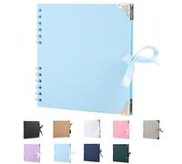 SHUBEIEUMI Album Photo Scrapbooking, 60 Pages Album Scrapbooking, 20,5 x 20,5 cm, Album Photos pour Les Voyages en Famille, Mariage, Noël (Bleu Clair)
