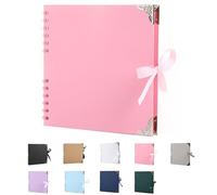 SHUBEIEUMI Album Photo Scrapbooking, 60 Pages Album Scrapbooking, 20,5 x 20,5 cm, Album Photos pour Les Voyages en Famille, Mariage, Noël (Rose)