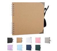 SHUBEIEUMI Album Photo Scrapbooking, 60 Pages Album Scrapbooking, 20,5 x 20,5 cm, Album Photos pour Les Voyages en Famille, Mariage, Noël (Kaki)