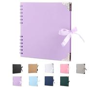 SHUBEIEUMI Album Photo Scrapbooking, 60 Pages Album Scrapbooking, 20,5 x 20,5 cm, Album Photos pour Les Voyages en Famille, Mariage, Noël (Violet)