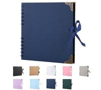 SHUBEIEUMI Album Photo Scrapbooking, 60 Pages Album Scrapbooking, 20,5 x 20,5 cm, Album Photos pour Les Voyages en Famille, Mariage, Noël (Bleu Roi Foncé)