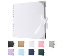 SHUBEIEUMI Album Photo Scrapbooking, 60 Pages Album Scrapbooking, 20,5 x 20,5 cm, Album Photos pour Les Voyages en Famille, Mariage, Noël (Blanc)