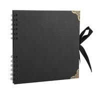 SHUBEIEUMI Album Photo Scrapbooking, 60 Pages Album Scrapbooking, 20,5 x 20,5 cm, Album Photos pour Les Voyages en Famille, Mariage, Noël (Noir)